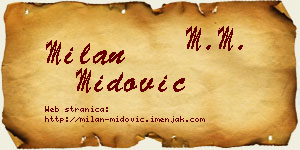 Milan Midović vizit kartica